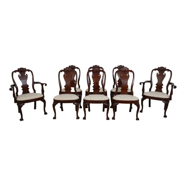 Set of 8 Henkel Harris Mahogany Dining Room Chairs For Sale