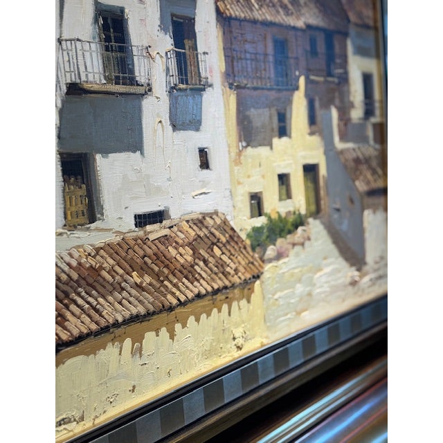 Late 20th Century Jose Barbera Original Cultural Landscape Oil on Canvas Painting For Sale - Image 13 of 14