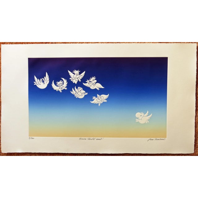 This wonderful, playful etching and aquatint is immediately identifiable as the work of Jean Sariano (1943-), . It is...