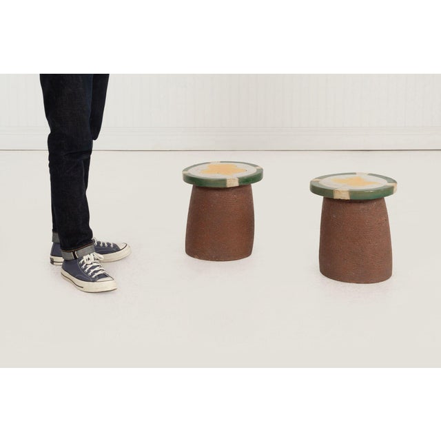 Pair of Ceramic Stools/ End Tables Stan Bitters 1975c For Sale - Image 10 of 10