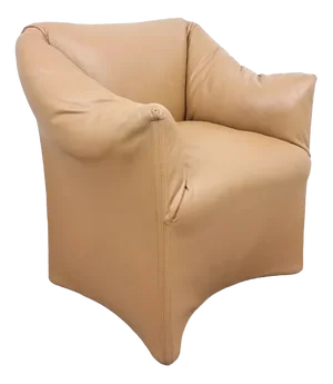 Cognac Leather Tentazione 2 Armchair by Mario Bellini for Cassina