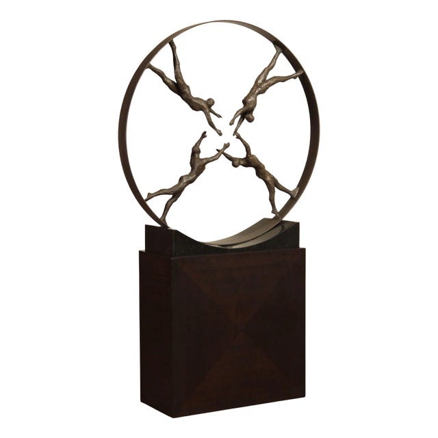 Reaching For Center Large Sculpture on Pedestal For Sale