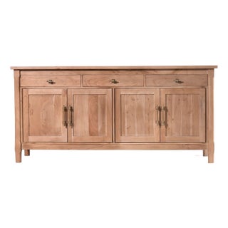 Emma 70" Solid Wood Sideboard, Oak Finish For Sale