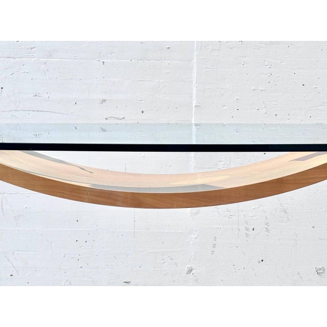 Brown Sculptural Dining Table with Inlays and Glass Top by Carlo Malnati, Italy, 1980s For Sale - Image 8 of 16