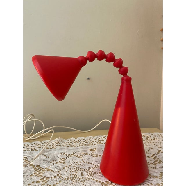 Mid-Century Modern 1990s Ikea Postmodern Fryebo Red Flexible Led Table Lamp For Sale - Image 3 of 8