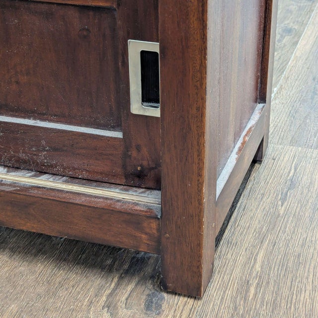 Brown Japanese Storage Cabinet With Sliding Doors For Sale - Image 8 of 8