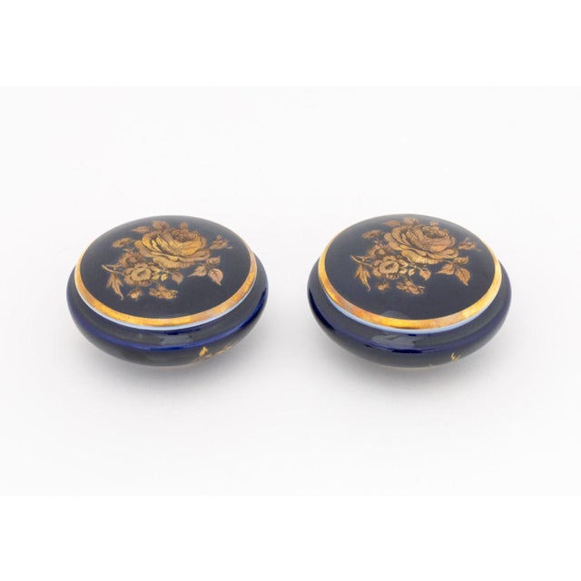 Metal KPM and Limoges Cobalt Blue Porcelain Boxes, 10 For Sale - Image 7 of 17