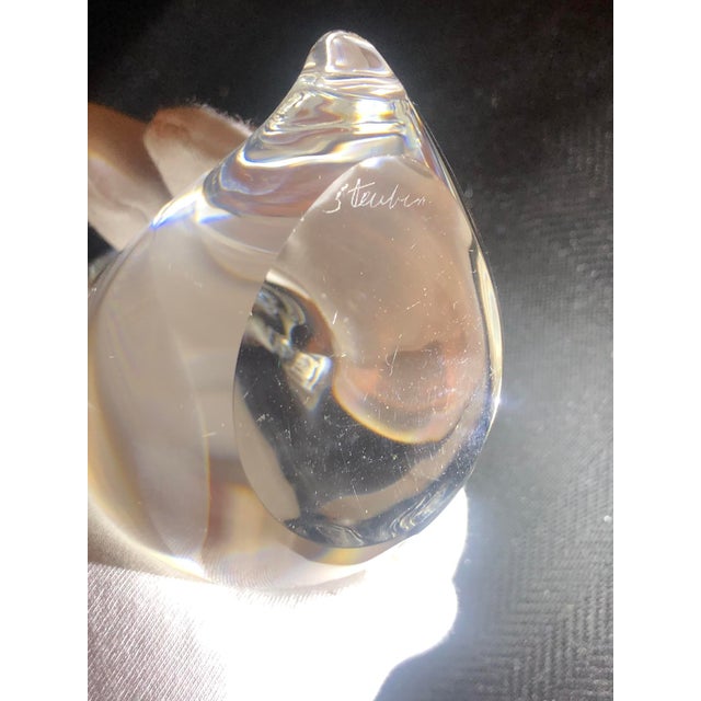 Transparent Mid-Century Modern Steuben Solid Crystal Waterfowl Figurines - Pair For Sale - Image 8 of 8