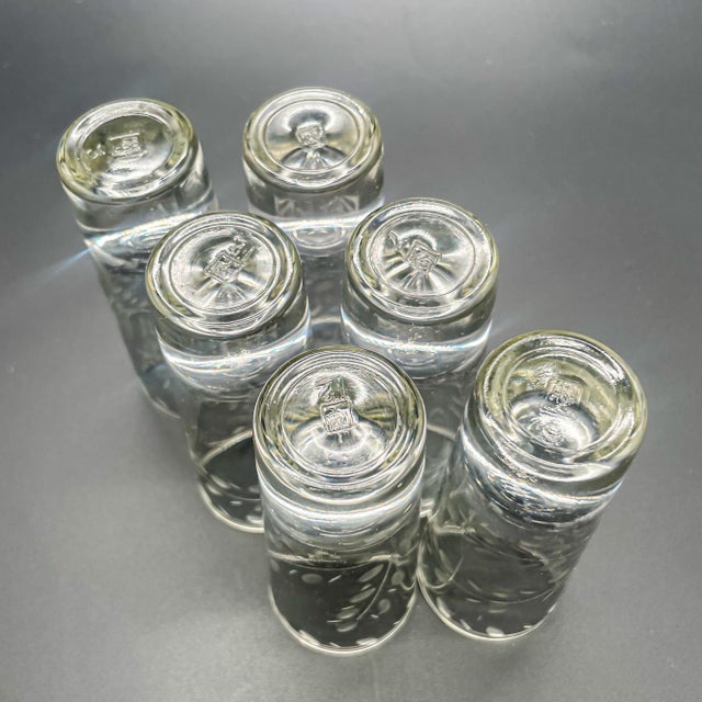 Vintage Crisa Mexico Rare Engraved 1 Oz Shot Glasses - Set of 6 For Sale - Image 4 of 8