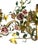 Italian Metal and Porcelain Flower Chandelier, 1940s For Sale - Image 11 of 17