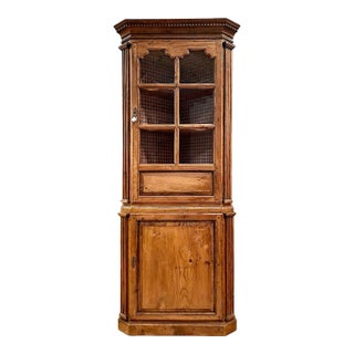 American Traditional Corner Cabinet With Architectural Detailing For Sale