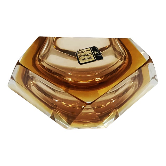 Vintage Italian Multifaceted Ashtray in Murano Glass by Flavio Poli for Seguso, 1960s For Sale