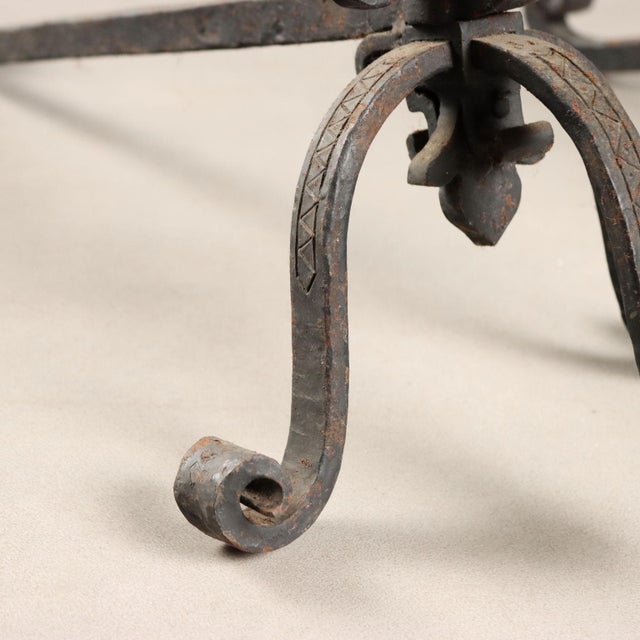 Black Andirons in Wrought Iron, Set of 2 For Sale - Image 8 of 11