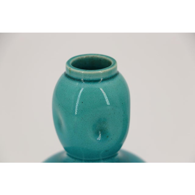 19th Century Burmantofts Pottery Set of Two Turquoise Vases For Sale - Image 9 of 14