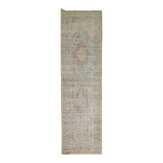 Rare Shabby Chic Late 19th Century Wool Narrow Khotan Runner For Sale