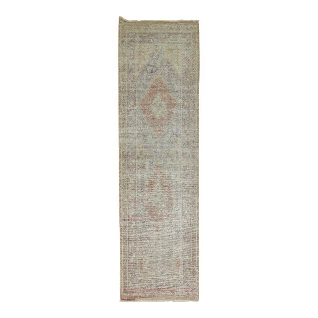 Rare Shabby Chic Late 19th Century Wool Narrow Khotan Runner For Sale