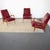 Osvaldo Borsani Armchairs in Curved Wood with Burgundy Velvet Upholstery by Osvaldo Borsani, 1960s, Set of 3 For Sale - Image 4 of 9