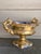Large heavy cast metal, polychrome layered and gilded vase Jardinière. The heavy oxidation patterns inside the bowl and...