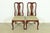 Queen Anne Ethan Allen Queen Anne Carved Cherry Wood Side Chairs or Dining Chairs, Pair For Sale - Image 3 of 13