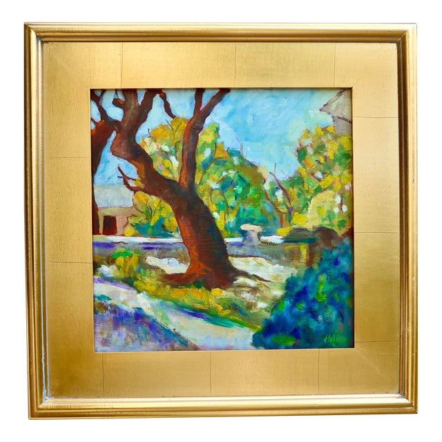 "French Country Garden", Contemporary Oil Painting by Martha Holden, Framed. For Sale