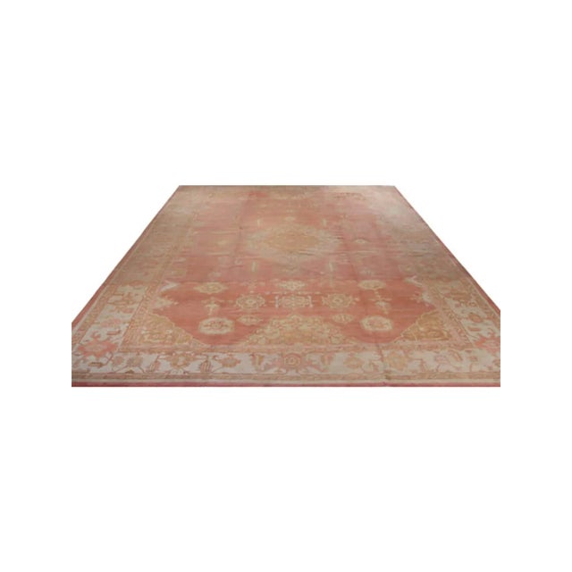 Exact Size: 13'4" x 19'5" Color: Red Age: Antique Materials: Wool Construction: Hand Knotted Origin: Turkey