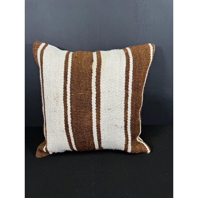 Turkish Hemp Pillow Cushion Natural Beige Brown Cushion Cover 20"x20" For Sale - Image 4 of 4