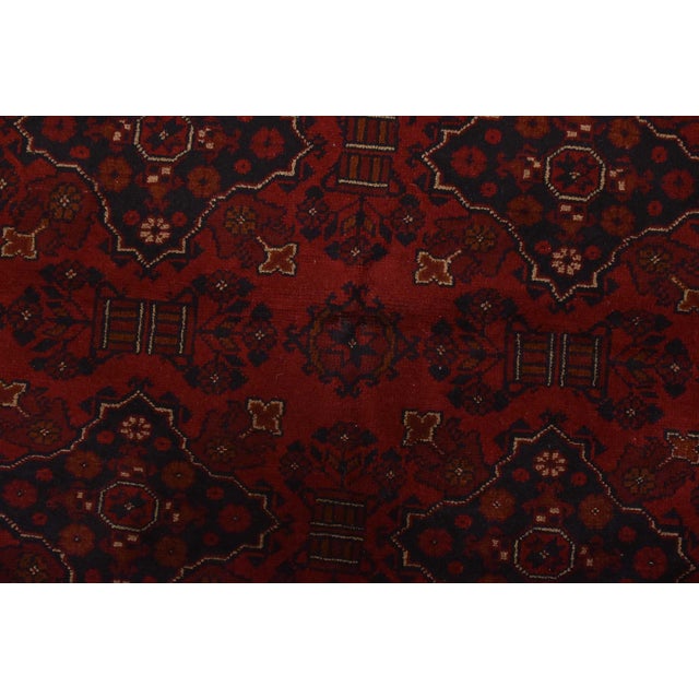 Textile Turkmen Rug 4’1” X 6’6” Red Wool Tribal Hand-Knotted Oriental Carpet For Sale - Image 7 of 12