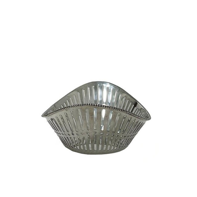 Dutch silver bonbon basket by schriek & looren de jong, 1948. A dutch oval silver bonbon basket with openwork silver and...
