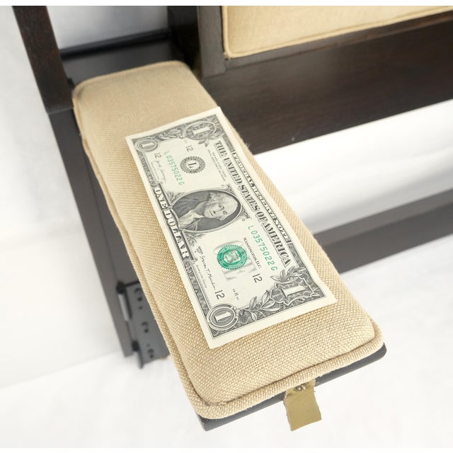 Ed Wormley Dunbar NEW Solid Linen Upholstery Ebonized Mahogany King Headboard For Sale - Image 16 of 17