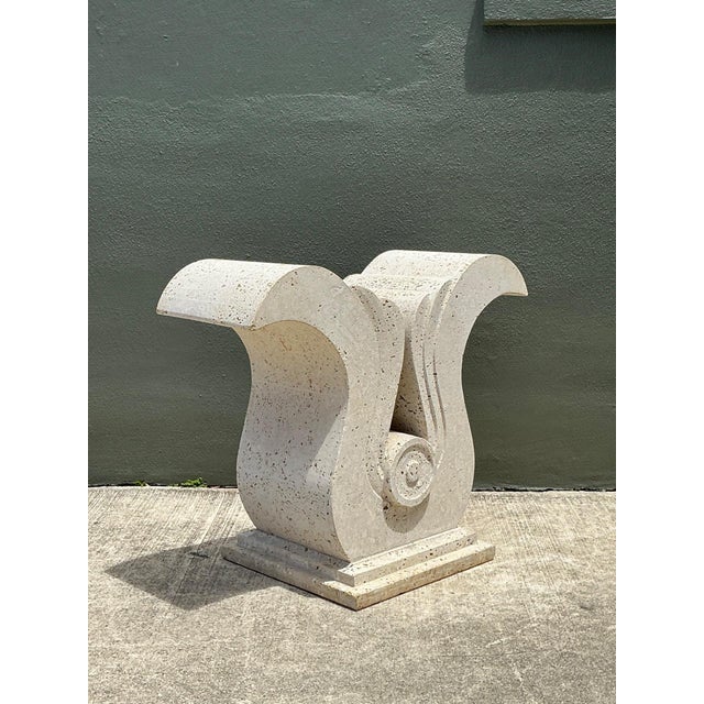 Vintage Deco Coquina Console Table Pedestal For Sale - Image 15 of 15