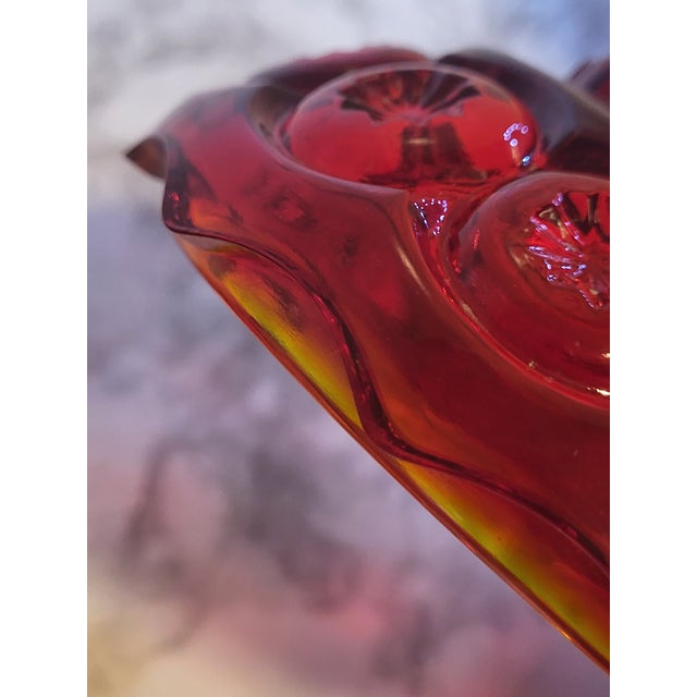 20th Century Le Smith Moon & Stars Amberina Compote Lidded Compote For Sale - Image 11 of 17