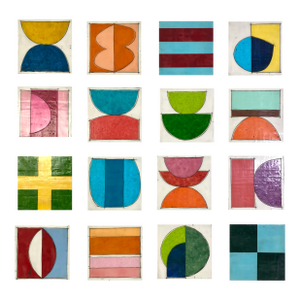 Original Encaustic Mixed Media Installation by Gina Cochran - "Cosmic Boom" - 16 Panels
