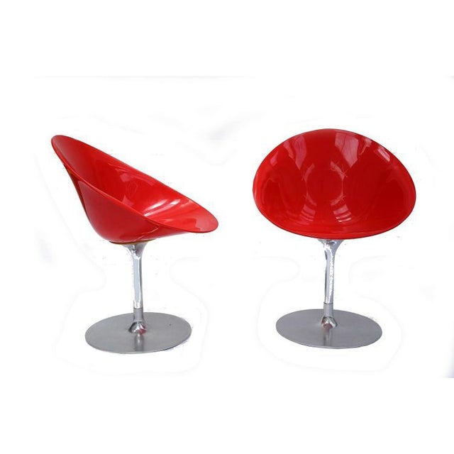 Red Late 20th Century Kartell Eros Swivel Chairs by Philippe Starck For Sale - Image 8 of 8