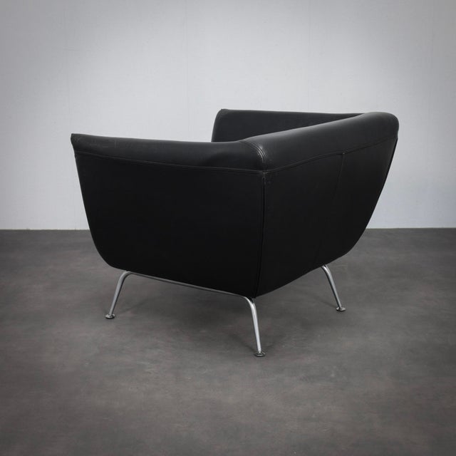 1990s Vintage Leather Lounge Chair by Stefan Steenkist for Young International, Netherlands, 1990s For Sale - Image 5 of 11