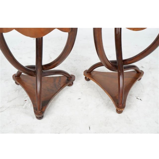 Art Deco Late 20th Century Art Deco Curved Leg Side Tables - a Pair For Sale - Image 3 of 8