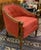 Wood Mid Century French Bergere Club Chair in Cranberry Upholstery For Sale - Image 7 of 8
