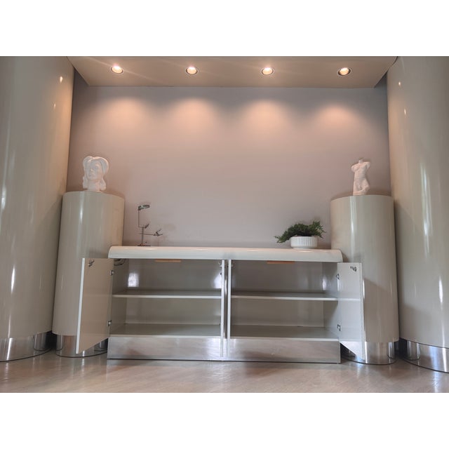 Rare, custom-built 1980s Postmodern office/library wall unit system originally from a luxury Highland Park, IL estate....
