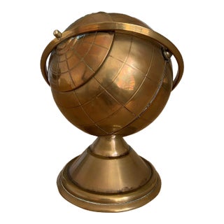 1950s Mid-Century Design Brass Globe Cigarette Holder For Sale