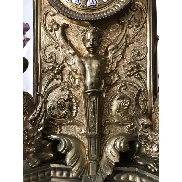 Large 19th Century Brass Clock For Sale - Image 11 of 12