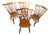 Set of Four Vintage Windsor Dining Chairs in Nutmeg Finish — Two Ethan Allen & Two Companion Chairs For Sale