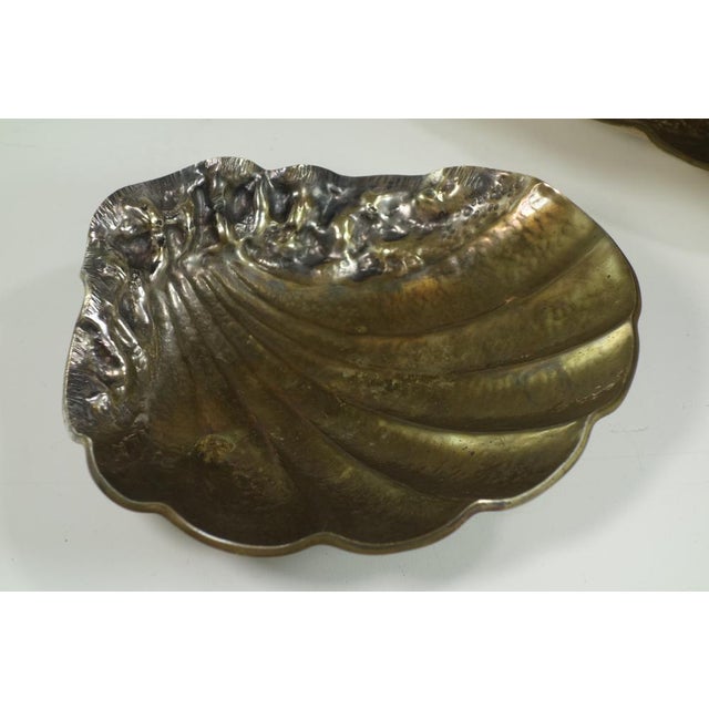 1930s Art Deco Italian Silver Brass Metal Shell Starfish Bowls, 1930s, Set of 2 For Sale - Image 5 of 13