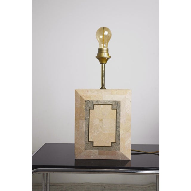 Mid-Century Modern Art Deco Italian Geometric Marble Table Lamp, 1980s For Sale - Image 15 of 18