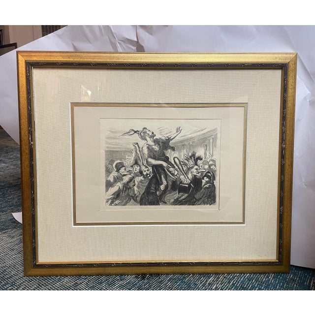 Etienne After Honoré Daumier "La Mi-Careme - Au Bal De L'Opera," 1868, Engraving, Framed For Sale - Image 4 of 8