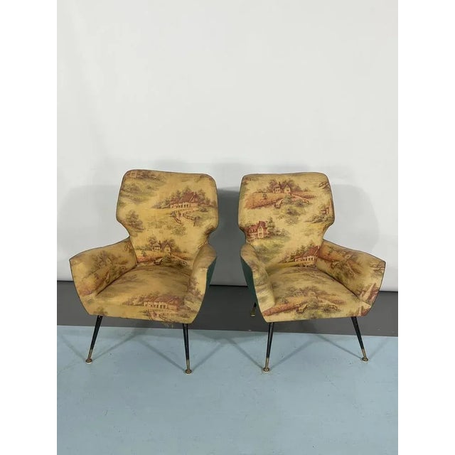 Mid-Century Modern Set of Mid-Century Italian Modern Armchairs, 1950s For Sale - Image 3 of 13