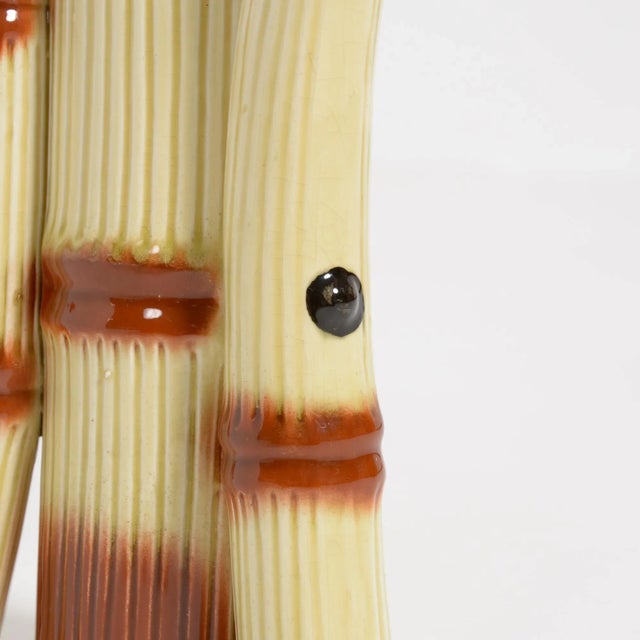 Mid-Century Faux Bamboo Vases, Set of 2 For Sale - Image 12 of 15