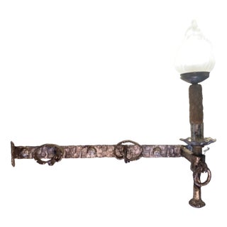 Vintage Wrought Iron Torch Light, 1960 For Sale