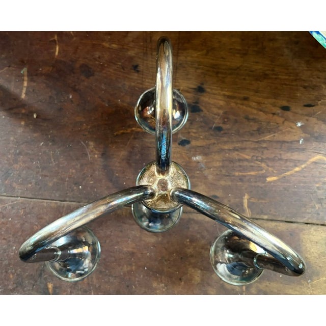 Mid Century 4 Arm Silver Plate Bauhaus Candle Holder - Attributed to William Wagenfeld for WMF For Sale In New York - Image 6 of 7