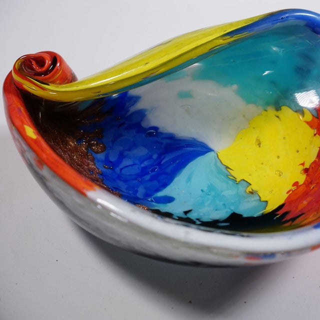 Aureliano Toso Vintage Oriente Art Glass Bowl by Dino Martens for Aureliano Toso For Sale - Image 4 of 6