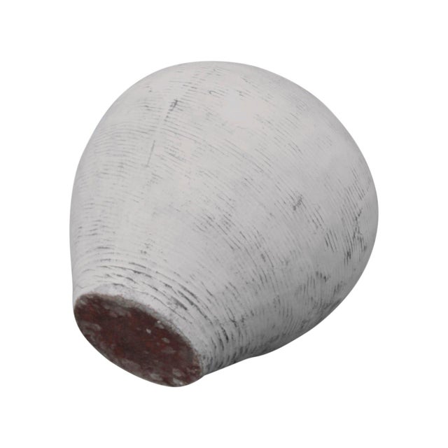 Vintage Tapered Wine Jar With Faded White Paint From China For Sale - Image 4 of 5