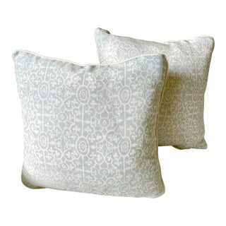 Designer Pillow in Raoul Patra Robin's Egg Silk / Hemp For Sale
